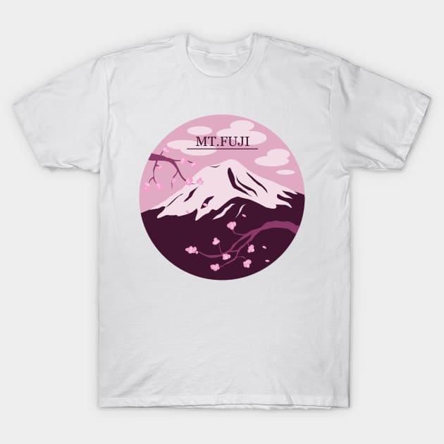 Mt. Fuji (Pink) T-Shirt by SakuraDragon